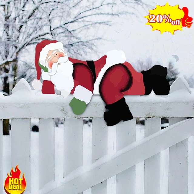 Weihnachtsgartenzaun Peeker Weihnachtsmann Schneemann Garten Weihnachten Outdoor Zum Selbermachen 35cm