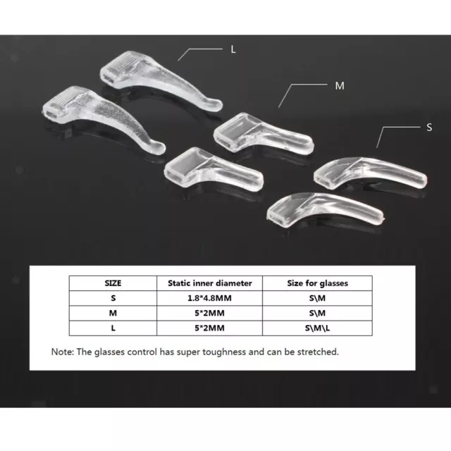 10 paia di occhiali antiscivolo Gancio per l'orecchio Supporto in silicone per