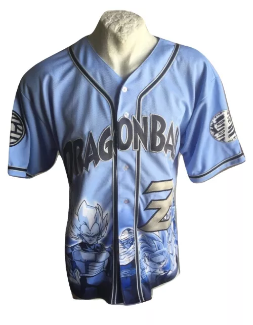 Giacca da baseball uomo Dragon Ball Z Maglia Sportiva Jersey Shirt Vintage Tg L