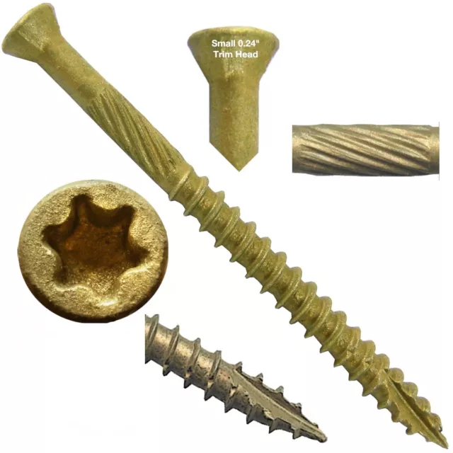 Bronze Star TRIM HEAD WOOD SCREWS: 1lb., 5lb., and BULK Wood BTX Screws - TORX