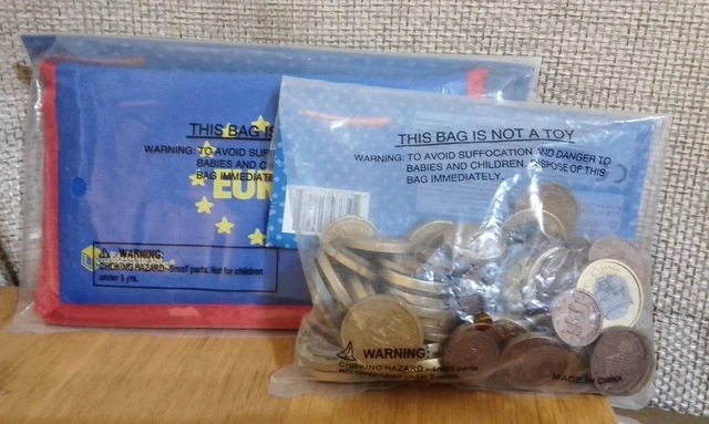 LEARNING RESOURCES EURO Coin Assortment, Euro Notes In Wallet Play ...
