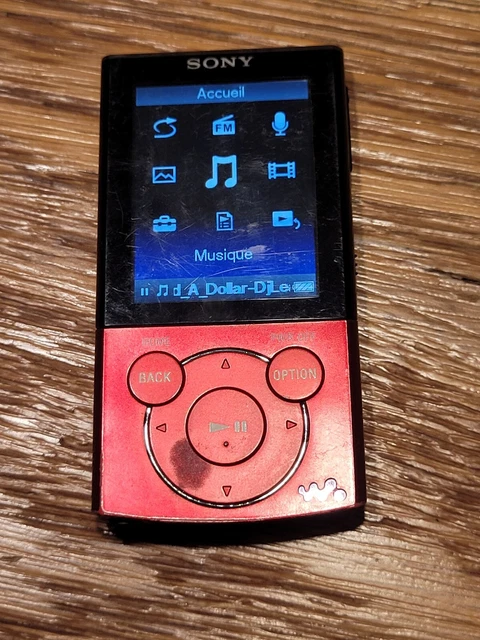 BALADEUR MP3 SONY WALKMAN NWZ-E443 Couleur Rouge - Fonctionne- Vendu Sans Cable