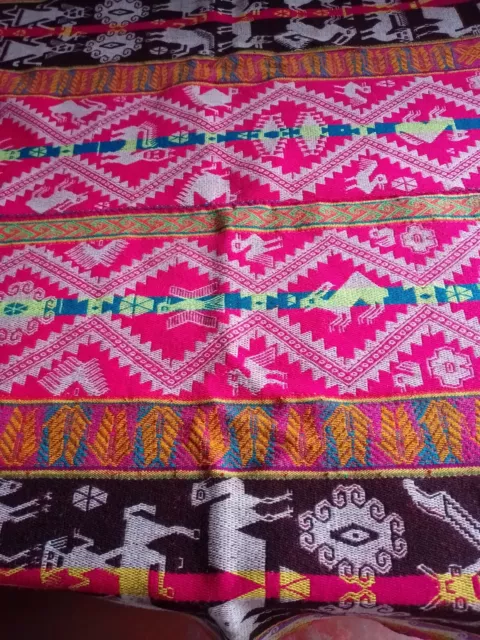 Peruvian Hand woven Aguayo Table Cloth - Andean Mountain Textile