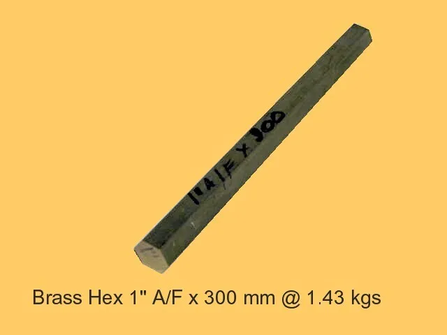 Brass Hex 1" A/F x 300 mm-Steam-Mill-Lathe-Engineering