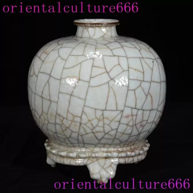 5.6"old China Song Dynasty Official kiln porcelain Ancient vase bottle zun pot