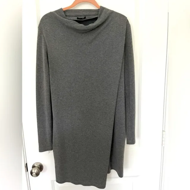 COS Dark Gray Asymmetrical Knit Dress Women's Size Small