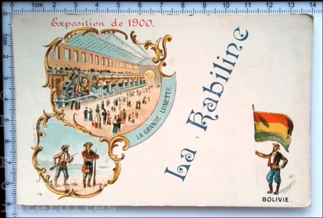 Exposition Paris 1900 Bolivia Telescope Antique French Trade Card Fair Kabiline