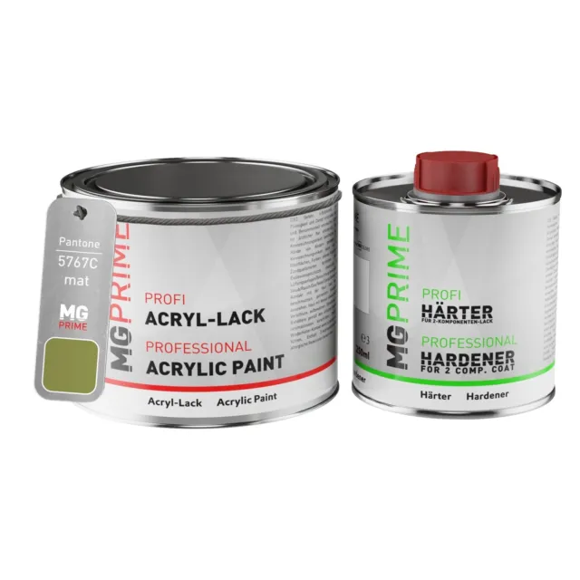 Pantone 5767C Green Peinture acrylique mate Pot de 0,75 litre, durcisseur inclus