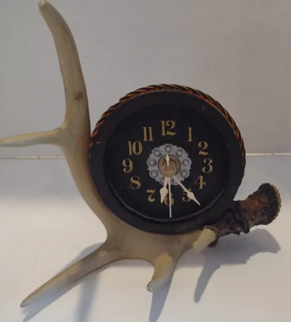 Figi Round Ranch Clock Faux Antler