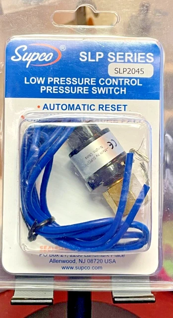 Supco SLP Series, Low Pressure Switch Auto Rest, Open 20psi Close 45psi SLP2045