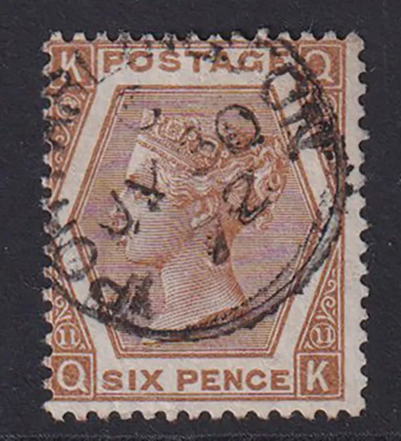 GB. QV. 1872. SG 122, 6d deep chestnut. Portarlington cds. Fine used.