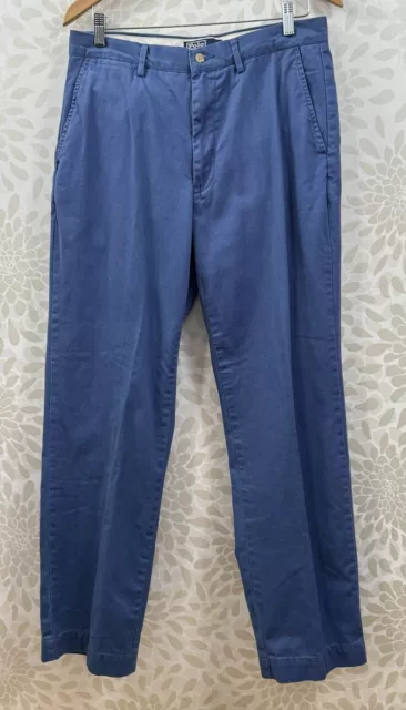 Polo Ralph Lauren Men’s 32 X 32 Light Blue Chino Flat Front Pants Trousers