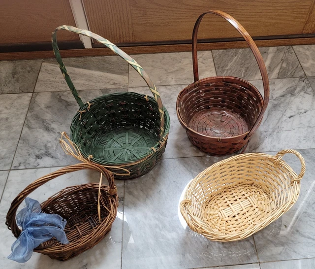 LOT of 4 ~Assortment Of Baskets with Handles - Easter Basket/Planters