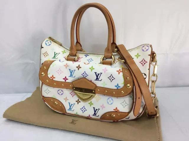 Auth Louis Vuitton Monogram Multicolore Rita M40125 Women's Handbag Blanc