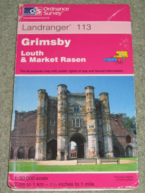 OS Ordnance Survey Landranger Kartenblatt 113 Grimsby, Louth & Market Rasen - 2001