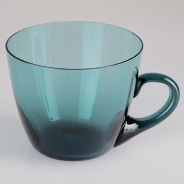 Petrol Henkelglas Friedrich Kristall Glas Bowle Tasse ~ 50er Jahre Vintage ReUse