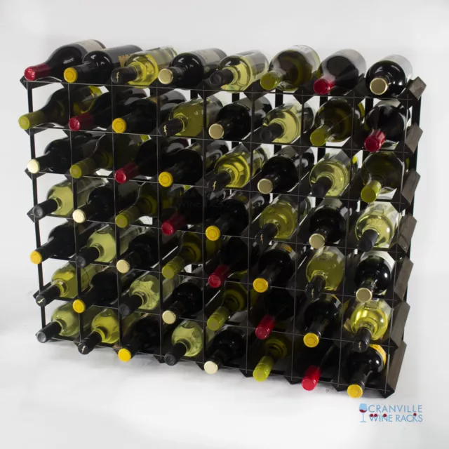 Cranville wine rack storage 56 bottle dark oak stain wood and metal assembled