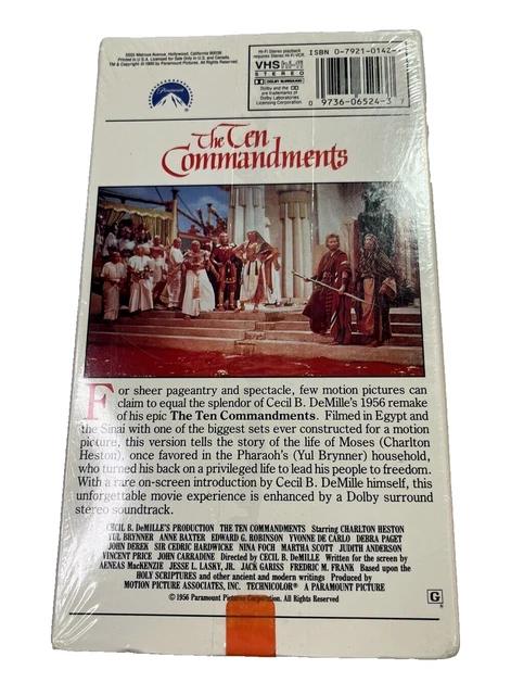 THE TEN COMMANDMENTS 1990 Cecil B. DeMille's VHS New Factory Sealed £6. ...