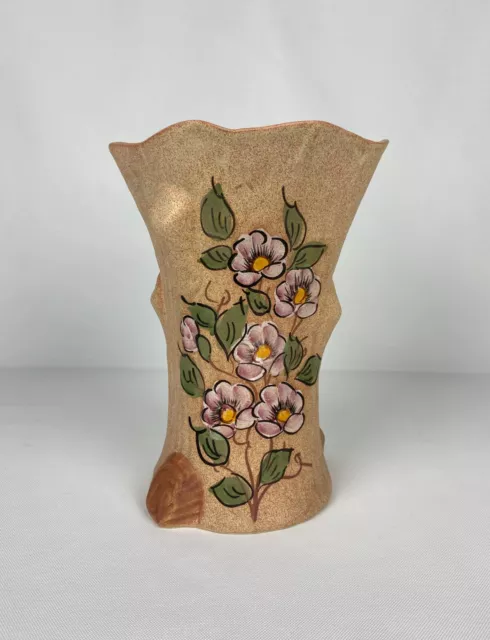 Magnifique Vase en terre-cuite aux motifs Floraux – Objet Vintage – Vase ancien