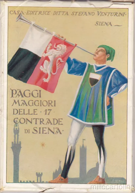 * PALIO DI SIENA - Cofanetto (B.Marzi) con 17 Cartoline Contrade Ed.Venturini