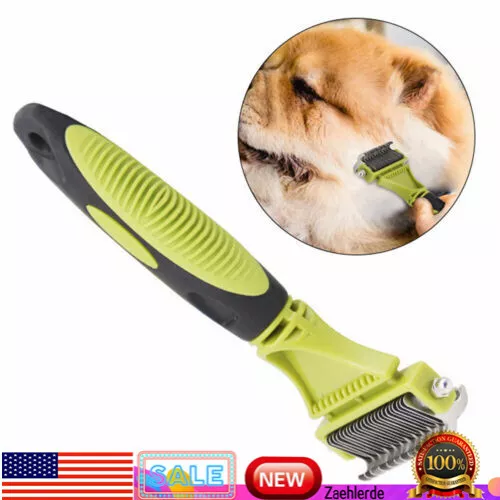 Dog Brush Tool for Shedding Dematting Pet Grooming Cat Hair Undercoat Rake Comb