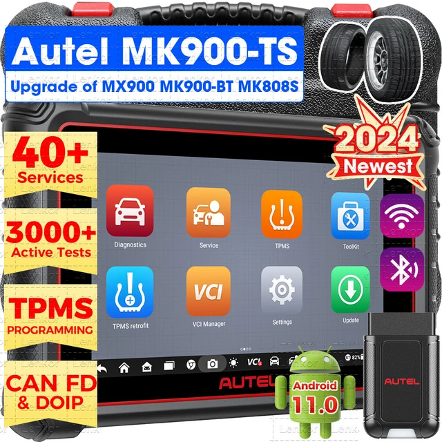 Escáner Autel MaxiCOM MK808S-TS Con TPMS Completo – Diagnóstico OBD2, Codificación, 36 Servicios Especiales, 2023