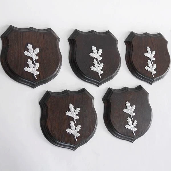 5x Wappenschilder Jabalí AF17cm Escudo de Trofeo Hoja de Roble Portada Fácil 2