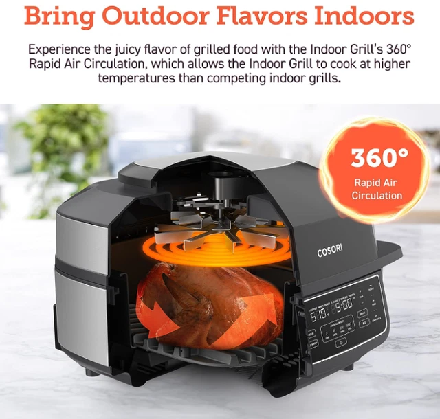 COSORI INDOOR GRILL Electric Smokeless Grill Indoor & Smart XL Air