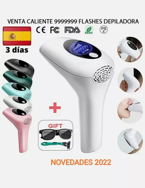 Depiladora Láser IPL 999999 Flashes, para Mujer-Hombre, sin dolor cuerpo entero.