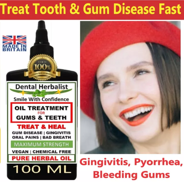 Treatment Halitosis Bleeding & Receding Gums Pyorrhea Pure Herbal Oil – 100 ML