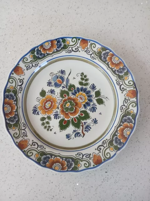 Collectable Delft Polycroom  Plate Dutch Approx 10.5"