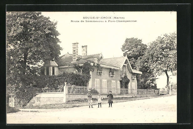 CPA Soude-sainte-Croix, Route de Sommesous á Fére-Chamenoise