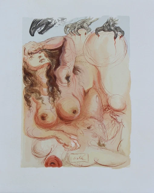 Dali Original Woodblock Engraving Signed Purgatory 9 Divine Comedy 1960-1964