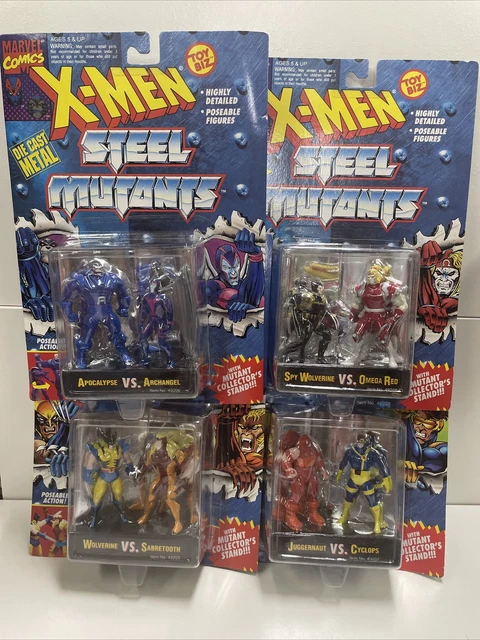ToyBiz 1994 Marvel X-men Steel Mutants Die Cast Metal Figures Set of 4 NIP