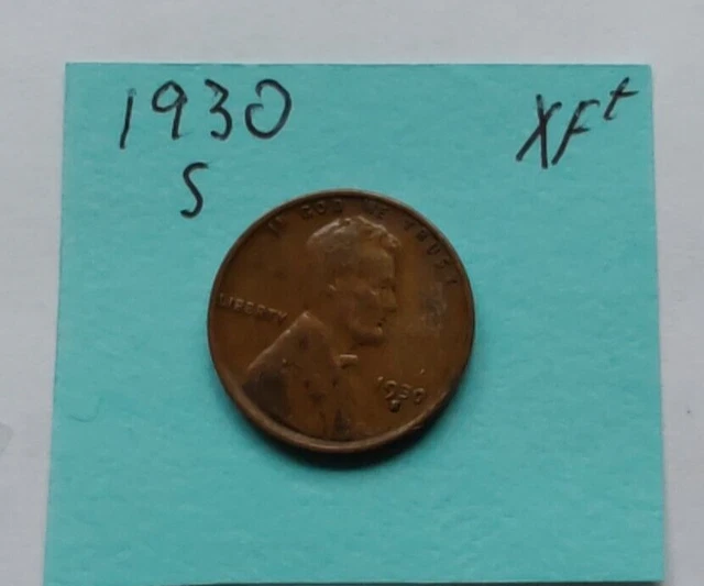 1930 S Lincoln Head Wheat Cent  Extra Fine Collector Coin