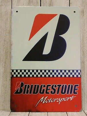 Bridgestone Tires Tin Poster Sign Man Cave Vintage Style Garage Tire Shop Store