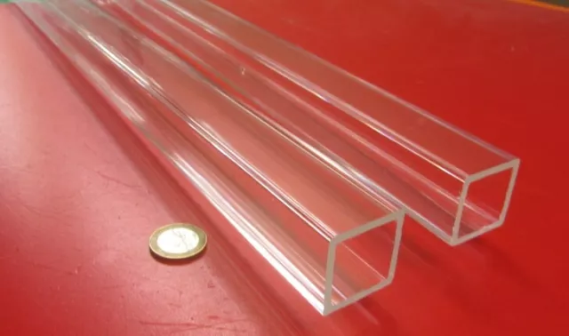 Acrylic Square Tube Clear Extruded 1.25" SQ x .125" Wall x 72" Length-2 Pack
