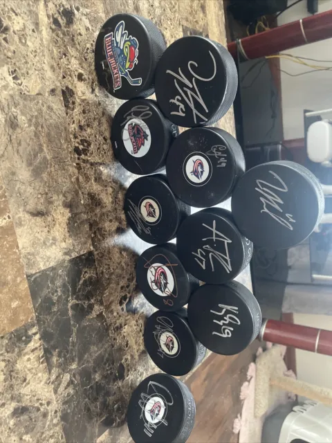 CBJ Signed Puck Lot Includes Rick Nash Auto!