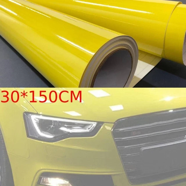 Adesivo auto vinile giallo resistente decalcomania pellicola avvolgente vinile s