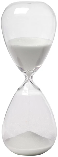 A & B Home 10" Ferdinand 60-Minute Hourglass In White Sand 73229-WHIT