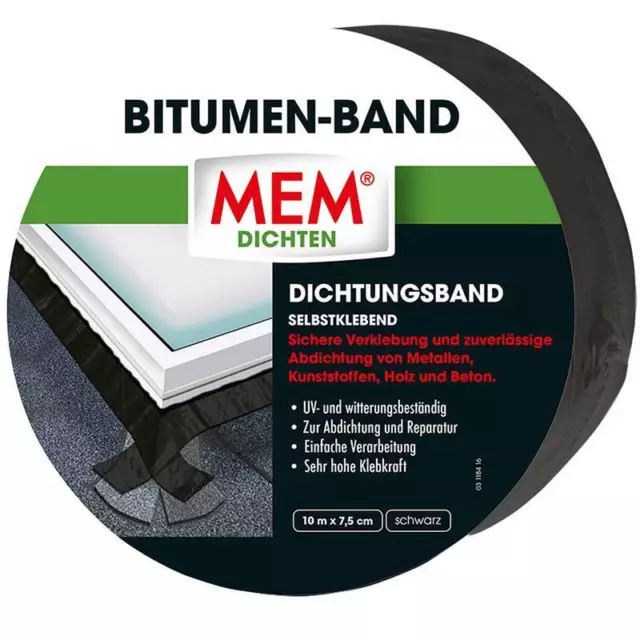 MEM Bitumen-Band 10 m x 7,5 cm schwarz