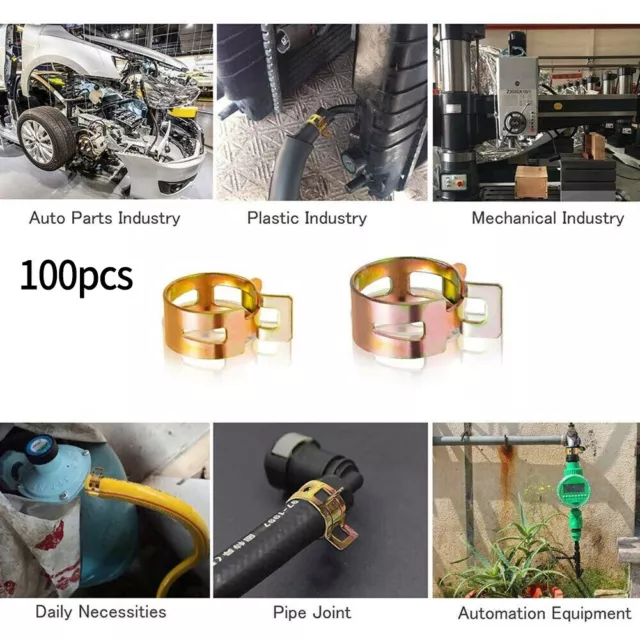 Clips de tuyau de ressort durables 100 pièces pour diverses applications carbur