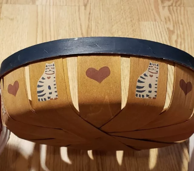 LINDO contenedor redondo cesta para corazón y gato