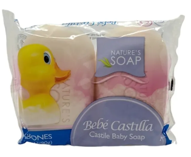 NATURE'S SOAP BABY VEGETAL CASTILE OIL SOAP JABON CASTILLA PARA BEBE  2 CT-3.2oz