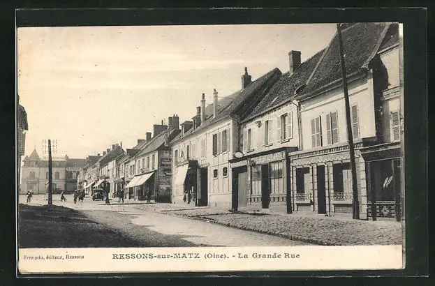 CPA Ressons-sur-Matz, la Grande Rue 1910
