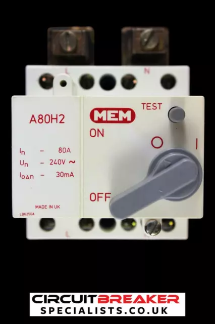 MEM 80 AMP 30 mA DOPPELPOL RCD A80H2