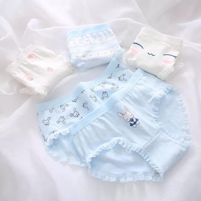 Cartoon Girls Underwear Briefs Knickers 5 Packs Cotton