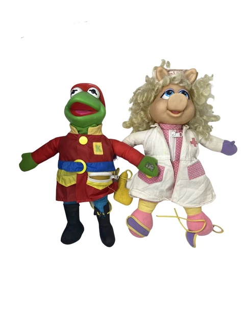 1990 MISS PIGGY DRESS-UP NURSE Kermit Frog 16" Mattel Jim Henson Muppets Toy