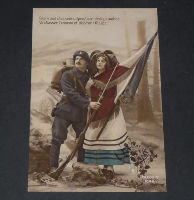 Cpa Carte Postale Guerre 14-18 1915 Patriotique Gloire Chasseurs Alpins Alsace