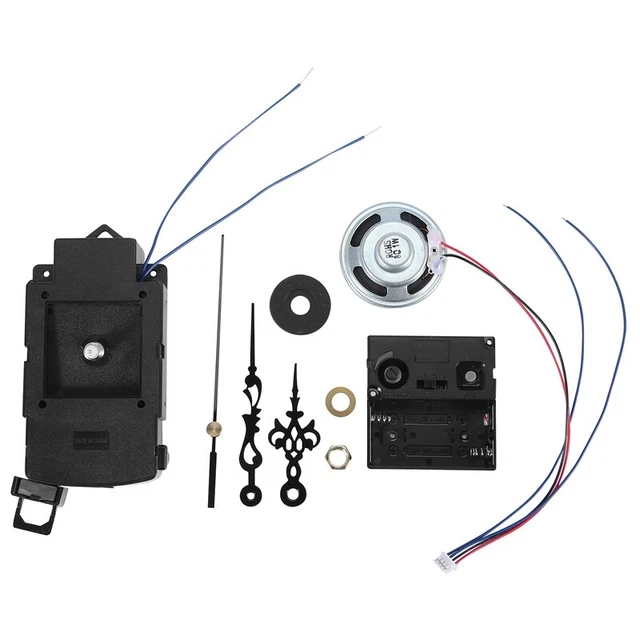1X(Quartz Pendulum Clock Movement With Black Hands,with Music Box Speaker,Batte